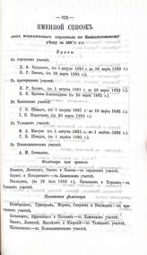 Именной список лиц медицинского персонала по Камышловскому уезду за 1891-1892 г. 